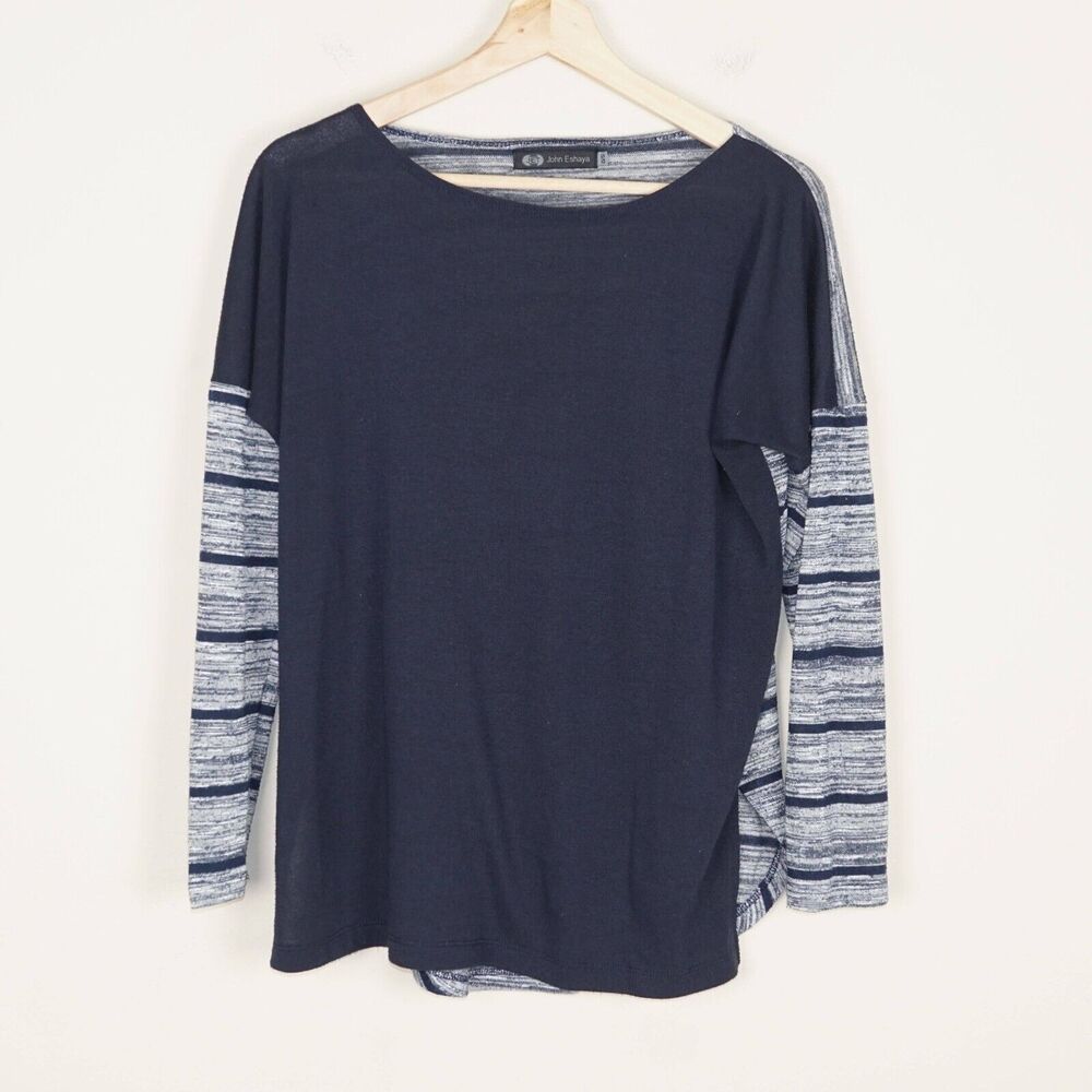 JET John Eshaya Sweatshirt Blue Dolman Long Sleeve Shirt Womens One Size